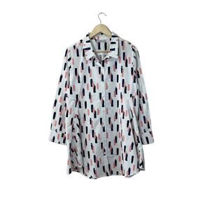 Snapdragon & Twig Medium Button Tunic Cotton Lagenlook Art To Wear Womens